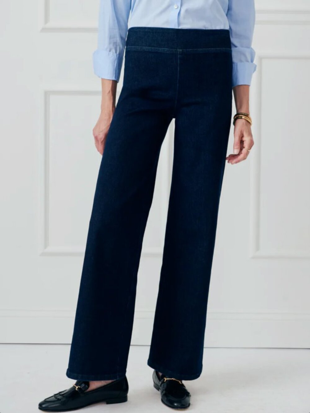 J.McLaughlin Anderson Wide Leg Pull-On Jeans Size M
